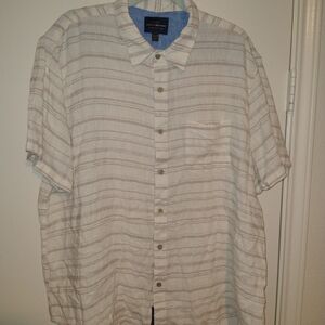 Lucky Brand Linen/ Rayon Blend Short Sleeve Button Up Shirt Men's sz XL.